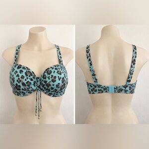 ✨ PrimaDonna Somba Swim Bikini Top – 34D – Turquoise Leopard Print ✨